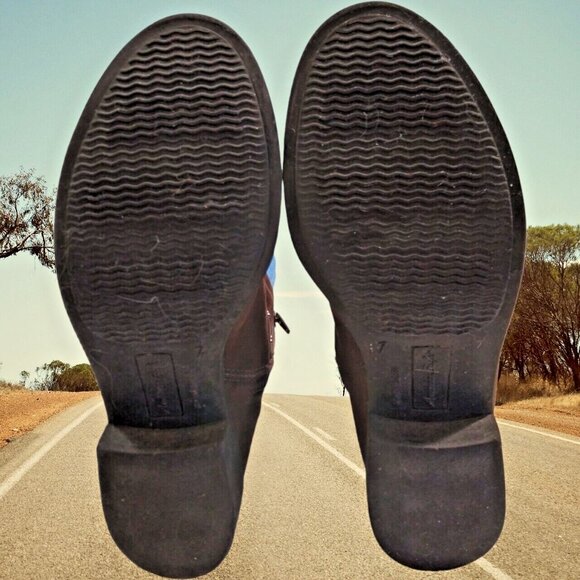 American Eagle Boots Womens Size 7 Ankle Brown Beaded Studs Faux Leather Boots - Picture 8 of 14